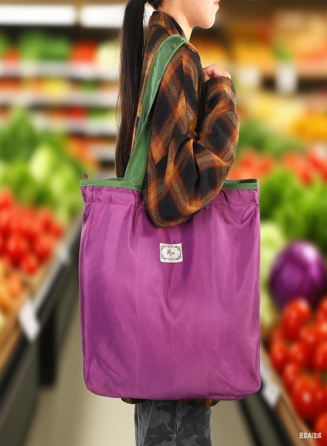 Lemecima 6 Pack Reusable Shopping Bags, Foldable Grocery Bags with Handles, Large Lightweight Tote Bag Fits in Pocket, Washable Beach Bag for Kitchen Travel Shopping - Image 4